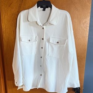 Forever 21 Cream Button-Down Shirt